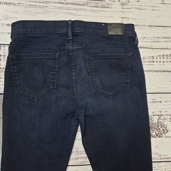 True Religion Halle Mid Rise Super Skinny Jeans Size 30 dark wash - Picture 13 of 14